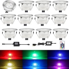 CISLAN Waterproof Plinth Deck Lights RGB Multi-Color 12 Pack IP67 Waterproof Ind