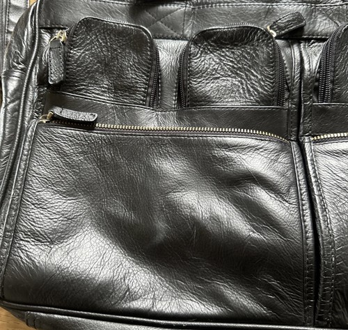 Domo black leather briefcase - domo,