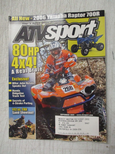 Atv sport magazine sept 2005 - magazine,