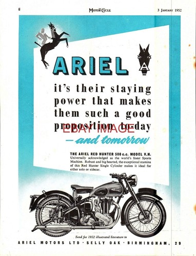 Original 1952 advert - 1952, ariel