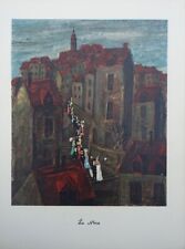 Raymond Peynet: The Wedding, Colorful Humorous Signed Engraving, 1943