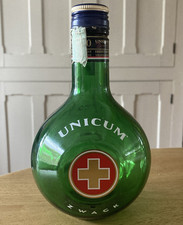 Vintage Empty ZWACK ‘UNICUM’ Hungarian Bitters Green Ball Shaped Glass Bottle