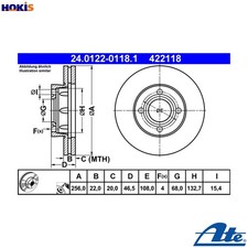 2x BRAKE DISC 24.0122-0118.1