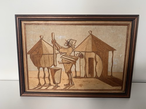 African folk art vtg picture - african,