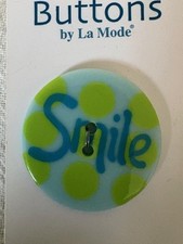 Card ~ La Mode Message Large  Button  SMILE