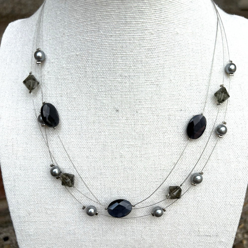 Lia sophia necklace gray faux - lia,