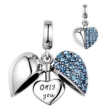 💖 Only You Charm I Love You Genuine 925 Sterling Silver Wife Daughter Mum Heart