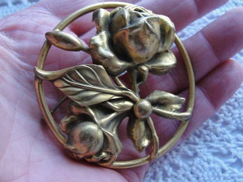 Vintage flower brooch - brooch, large