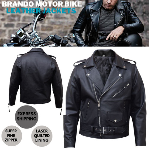 Men brando leather - brando, jacket