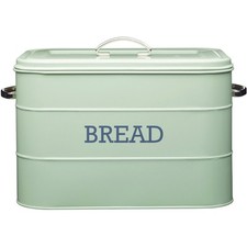 Living Nostalgia Bread Bin with Traditional top-opening lid -English Sage Green