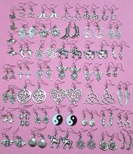 Tibetan Silver Dangle Drop Charm Earrings - Choose Your Style - Uk Seller