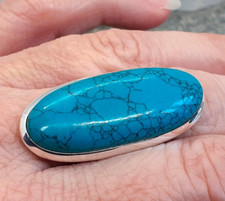 Large 925 Silver TURQUOISE