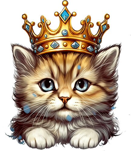 Kitten wearing crown colourful - crown,