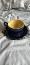 Blue and yellow denby mug - blue,