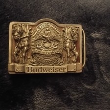 Vintage 1992 Budweiser Belt Buckle K-175, Anheuser-Busch Clydesdales Collectible