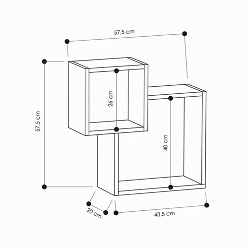 Diamond modern floating shelf - floating,