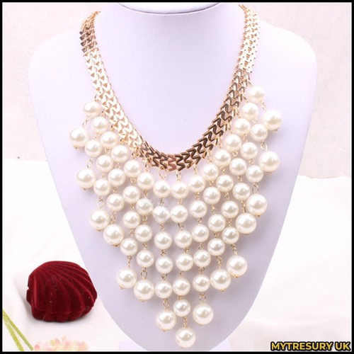 Statement pearl necklace - statement, |