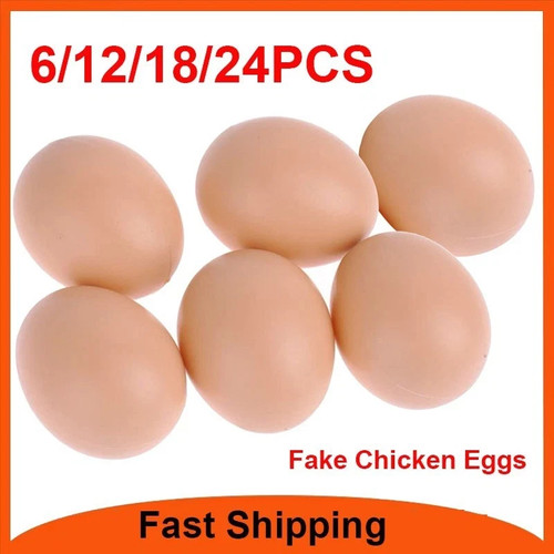12x fake plastic eggs - plastic,