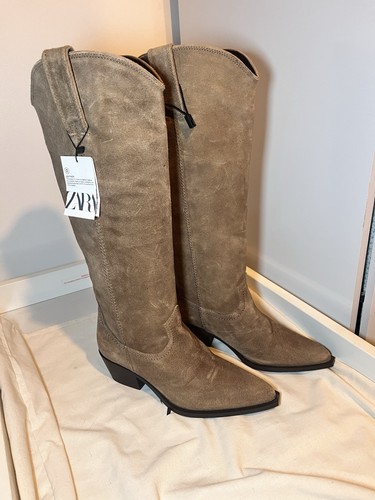 Zara real leather cowboy - zara,