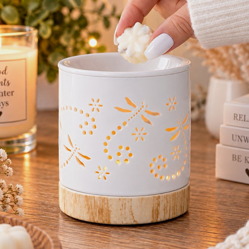 White ceramic dragonfly wax - ceramic,