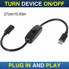 USB C Male to Female Extension Cable With Switch Raspberry Pi 4 Android On OFF