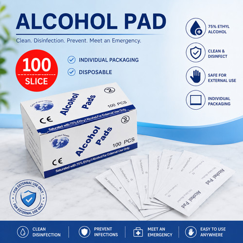 100 pcs disposable alcohol - disposable, 75%