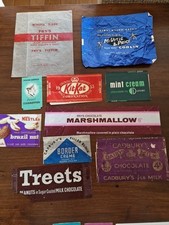 ORIGINAL VINTAGE CHOCOLATE & SWEETS WRAPPERS USED LOT OF 10 LOT 4