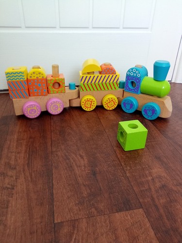 Wooden stackable train puzzle - wooden,
