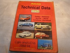 Autodata technical data, 1994 manual.