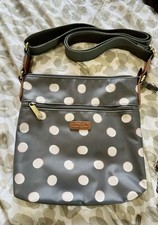 Grey Ollie & Nic crossbody bag With adjustable Shoulder Strap Polka Dot
