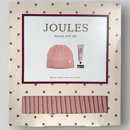 Joules pink beanie gift set - joules,