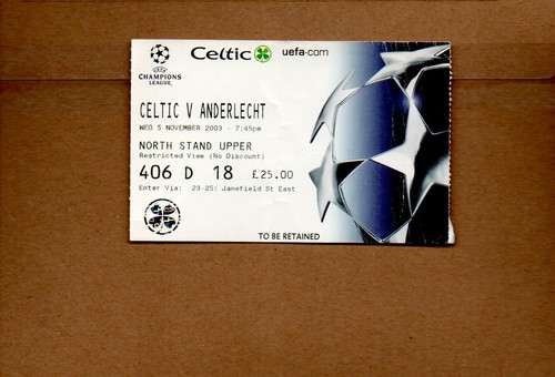 Used ticket celtic - used,