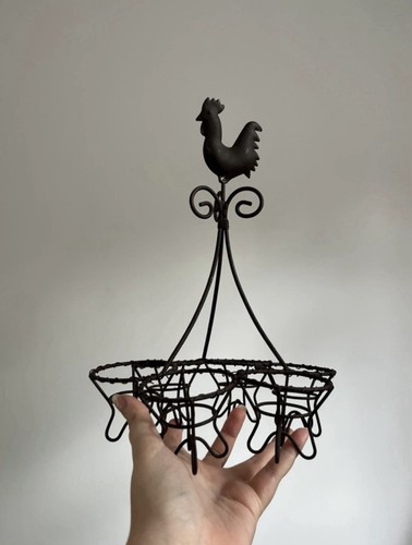 Vintage rustic wire egg holder - wire,