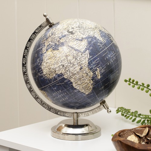 Blue silver globe - blue,