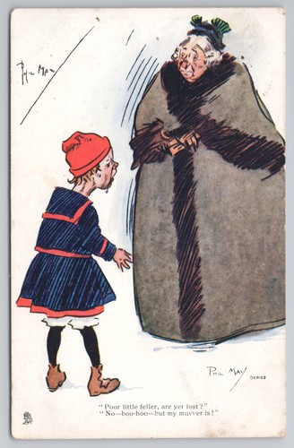 Antique postcard comic phil - postcard,