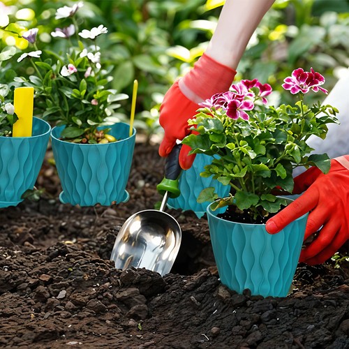 Plastic plant pots - plastic,