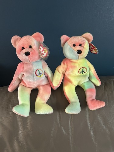 Beanie babies peace bear x - beanie,