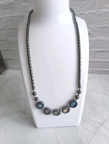 Hematite beaded necklace - hematite,