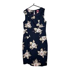 Joules Francesca Dress UK 12 Navy Floral Beaded Collar Sleeveless Cotton Blend
