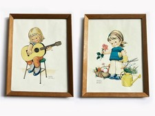 Set of 2 Framed Vintage Art