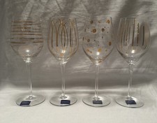 Mikasa Cheers Metallic Gold Set Of 4 14Oz Wine Glasses