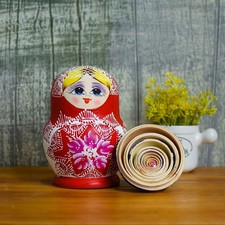 10 Pieces Russian Nesting Doll Matryoshka Dolls Hand Painted Handmade Stacking