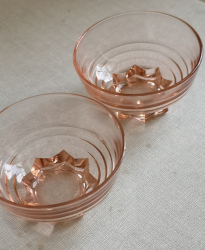 Antique art deco bowls pink - deco,