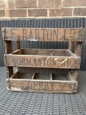 OLD VINTAGE WOODEN CRATE BOTTLE BOX RARE - E BARTON NORMANTON RD DERBY