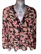 Used Zara V Neck Blouse multi coloured long sleeve women’s  clothing 