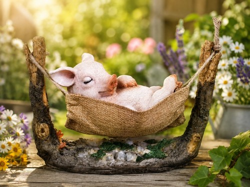 Sleeping piglet hammock - sleeping, in