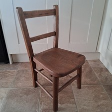 Vintage / Antique Elm Seated Rustic Child's Farmhouse / School Chair. 60cm high.