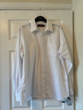 Ben Baker Men's White Shirt Size 16.5 Collar Long Sleeve Texture Smart Shirt