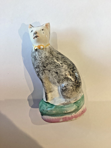 Antique staffordshire cat - antique,