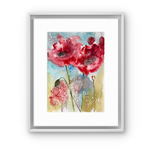 Original Red Poppy Watercolour